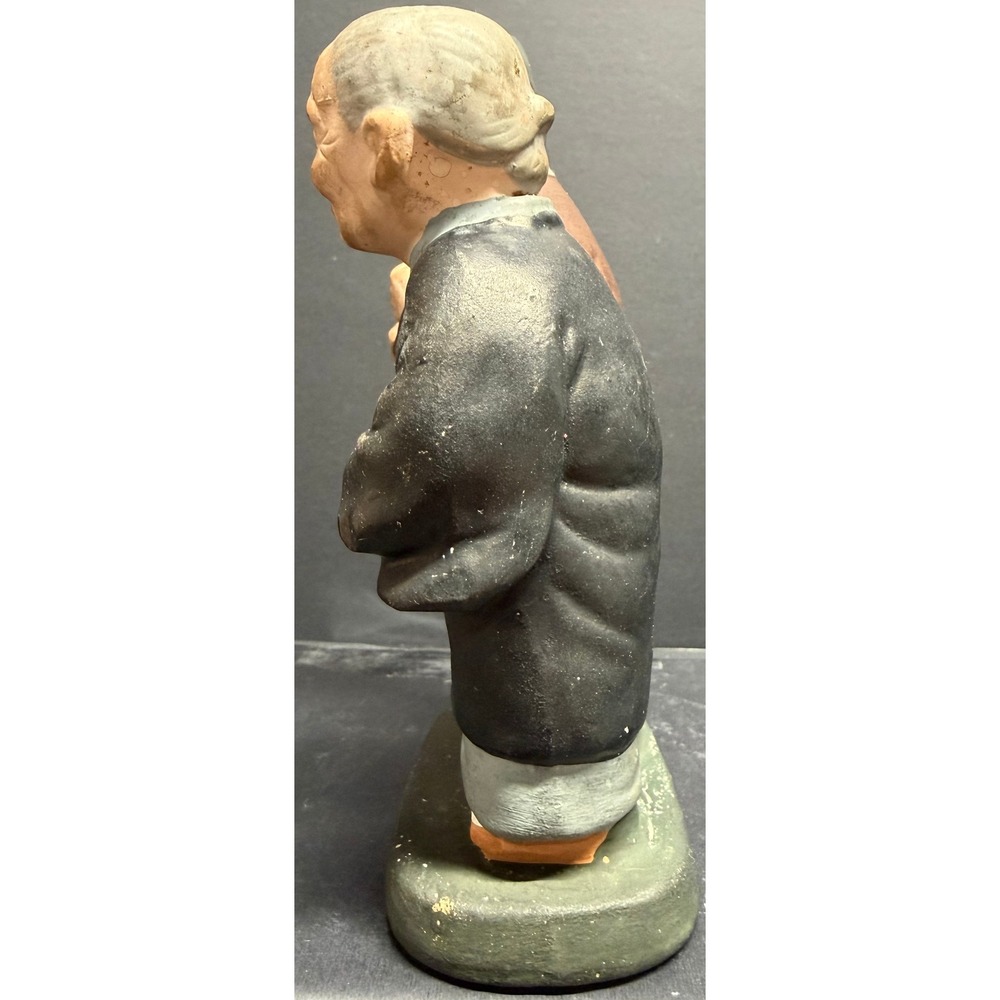 Vintage Japanese Hakata Urasaki Clay Doll Figurine Elderly Couple Traditional - Picture 7 of 10